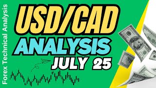 USD CAD Daily Analysis for July 25 2024 by Nina Fx [upl. by Romeon113]