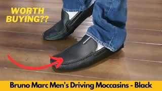 Worth It Bruno Marc Mens Driving Moccasins Penny Loafers Slip on Loafer Shoes Black [upl. by Ahsinej]