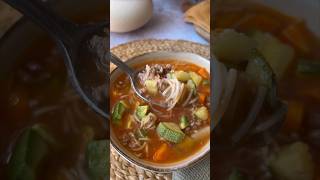 Sopa de Fideos con Carne y verduras comidacasera [upl. by Erialb]