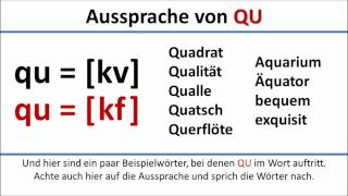 Deutsch Aussprache von QU deutsche UntertitelPronunciation of QU German subtitles [upl. by Hathaway]