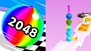 Ball Run 2048 vs Stack Rider  All Levels Androidios Gameplay Mobile E01 [upl. by Haimrej49]