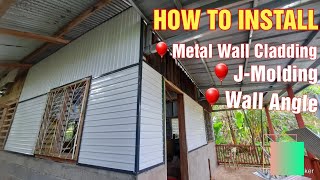 How To Install Metal Wall Cladding Mini Rib Type  J Molding amp Wall Angle  Paano Mag Install [upl. by Leggett]