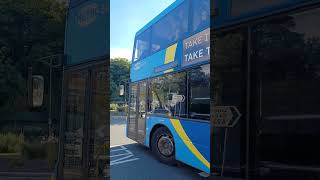 Metrobus Scania N270UD OmniCity 6966 YP58 UGG departs Redhill Bus Station route 400 04102024 [upl. by Sucramal]