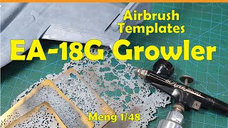 Airbrush Template on the Meng EA18 Growler 148 scalemodel airbrush [upl. by Weston609]