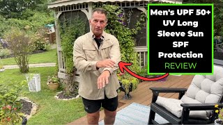 Mens UPF 50 UV Sun SPF Protection Shirt Review [upl. by Annail936]