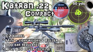 Katran Compact 22 Air Rifle Review  50 amp 100 Yard Accuracy TEST  AirMaks Regulated PCP Airgun [upl. by Mac]