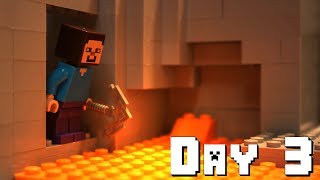 LEGO Minecraft Survival Day 3 Stop Motion Animation [upl. by Enialb]