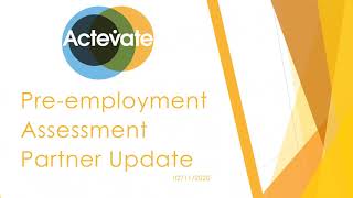 PreEmployment Assessment Partner Update [upl. by Amilb]