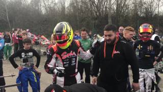 Bas Lammers parc fermé Sodikart  TM Racing KZ2 WSK Super Master Series rd 2 Castelletto [upl. by Ardnaid]