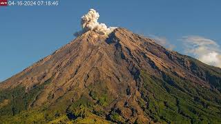 Apr 16 2024 An Eruption at Semeru Volcano Indonesia [upl. by Merridie]