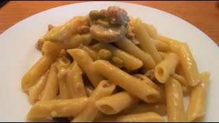 Pasta alla boscaiola con funghi salsiccia e piselli by Vito Chef Italia Mushrooms peas and sausage [upl. by Deeanne891]