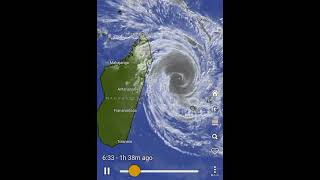 Last Two hours of Satellite view of INTENSE TROPICAL CYCLONE EMNATIWindycom [upl. by Jesher]