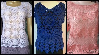 Most Beautiful amp Stylish Crochet Tunic TopBlouses Designs Ideas 2024 [upl. by Scrope]