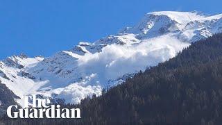 Deadly avalanche rolls down mountain in French Alps [upl. by Prisca]