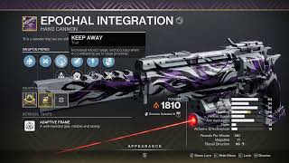 BRAND NEW HAND CANNON EPOCHAL INTEGRATION  DESTINY 2 [upl. by Bourque923]