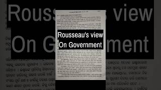 Rousseaus view on Government3 Political Science Hons Core11Long Question with Answer [upl. by Bautista]