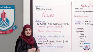 Class 9 amp 10  English Grammar  Lecture 2  Nouns 1  Allied School [upl. by Tiduj]