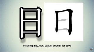 Learn and Write Kanji  日 Sun 1 of 80 Grade 1 Kanji [upl. by Ingraham]