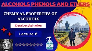 Chemical properties of alcohols aciditythionyl chloride reactionphosphorus halide reaction Lec6 [upl. by Dietz521]