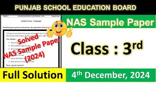 Class 3 4 Dec 2024 NAS Exam Solved Sample paper NAS 2024 solved paper class 3 Parakh National [upl. by Ganny663]