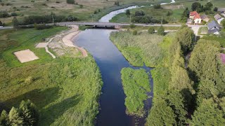 Nowodworce w gminie Wasilków  plaża nad rzeką Supraśl  20230804 widok z lotu ptaka [upl. by Quintie]