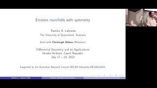 Ramiro Lafuente Einstein manifolds and symmetry [upl. by Mccafferty]