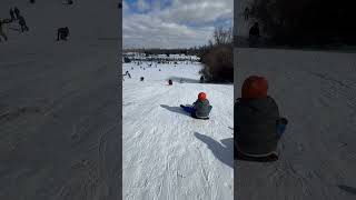 Sledding down icy hill in NJ sledding [upl. by Flip]