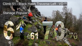 Climb 51  Day 4  Black Hawk Traverse Left  Stanage Popular  Peak District [upl. by Eiroc]