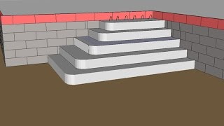 MACONNERIE Construire un Escalier en béton de type pyramidal images 3D [upl. by Moses]