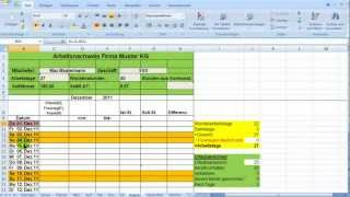 Excel  Zeiterfassung Wochentage bedingt formatieren [upl. by Philipson]