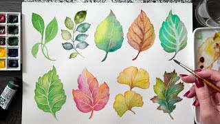 Watercolor Leaves Every Technique Youll Ever Need [upl. by Nelda]