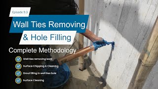 Wall Ties Removing and Hole Filling Procedure l methodology l MIVAN shuttering [upl. by Eanad]