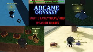 HOW TO EASILY SOLVE TREASURE CHARTS  DETAILED GUIDE  ARCANE ODYSSEY [upl. by Awahsoj]