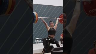 Mattie Rogers Personal Record Clean amp Jerk 145kg319lb weightlifting [upl. by Orvas523]