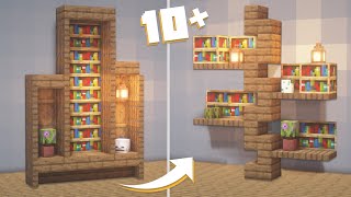 10 Simple Bookshelf Designs in Minecraft [upl. by Pleione]