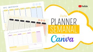 Crea un PLANNER SEMANAL PERSONALIZADO en CANVA [upl. by Marabel967]