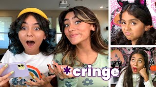 Reacting To Our Old Halloween Videos  Mercedes and Evangeline [upl. by Enedan]