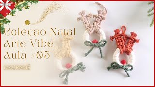 Rena Pingente de Natal Macramê  Aula 05 • Coleção Natal Arte Vibe Ateliê 🪢✨ TUTORIAL [upl. by Dorr]