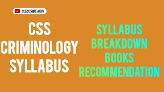 CSS Criminology syllabus Analysis Books Recommended Criminology css syllabus Pms [upl. by Anelaf548]