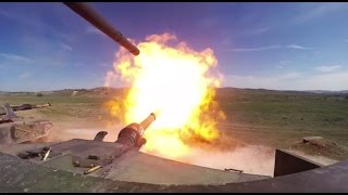 HD POV Footage Of M1A1 Abrams Tanks Firing [upl. by Linnie252]