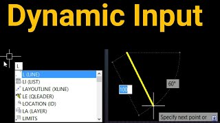 🔥Dynamic input in AutoCAD🔥 How to turn off amp turn on Dynamic input in autocad [upl. by Weaks48]