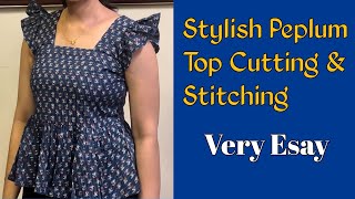 Stylish Peplum Top Cutting And Stitching എളുപ്പത്തിൽ ചെയ്യാൻ പഠിക്കാം [upl. by Saddler679]