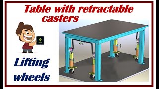 ⚡ Table with retractable casters Lifting wheels for table [upl. by Callie620]