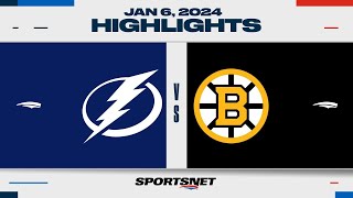 NHL Highlights  Lightning vs Bruins  January 6 2024 [upl. by Annerol593]