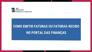 Como emitir faturasrecibos no Portal das Finanças [upl. by Els]