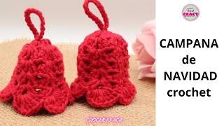 ADORNOS NAVIDEÑOS A CROCHET CAMAPANA NAVIDAD [upl. by Ahsinna338]