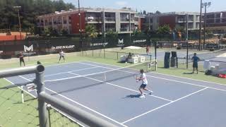 Stefanos Tsitsipas vs Apostolos Tsitsipas Tennis Practice at The Academy [upl. by Louisette]