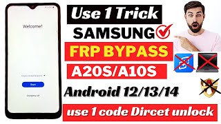 Samsung A10sA20s FRP Bypass 🔥 2024  Google Account Remove Without Pc Android 1112 New Method ✅ [upl. by Orna]