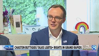 Chasten Buttigieg talks LGBTQ rights in Grand Rapids [upl. by Atinar]