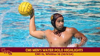 CMS Mens Water Polo Highlights vs Whittier [upl. by Llerahc]